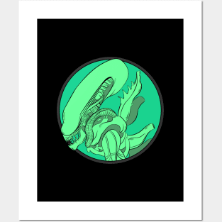 Alien Xenomorph Green Posters and Art